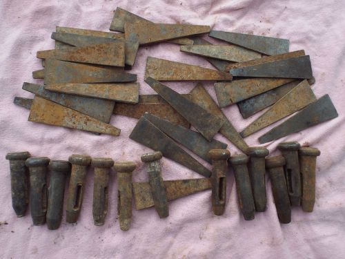 Plug Wedge Feather Shims Quarry Rock Marble Stone Splitter Hand Tool Vtg Antique