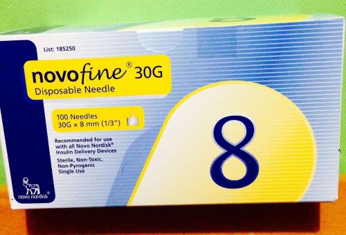 Novofine 30g tip x 8 mm (1/3) disposable pen needles (100 count) for sale