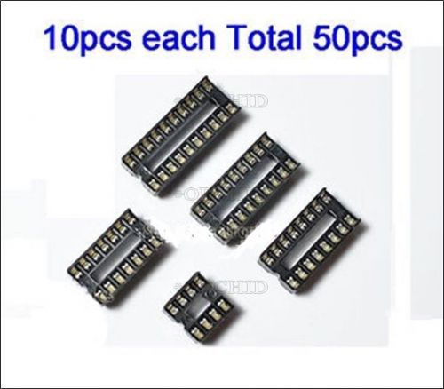 10Pcs Each 8 14 16 18 20 Pin Dip Socket Solder Type Socket Adaptor Diy Ic New N
