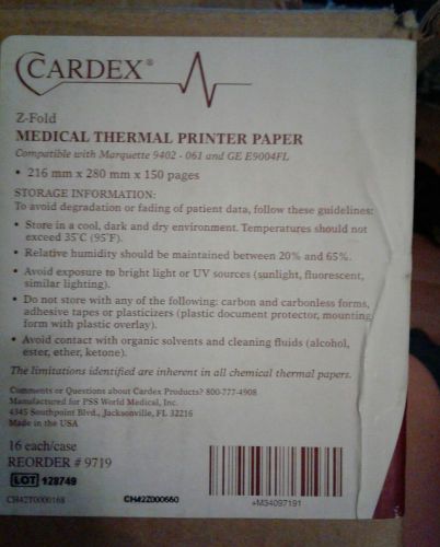 Cardex- zfold- EKG Printer Paper- 14 Packs