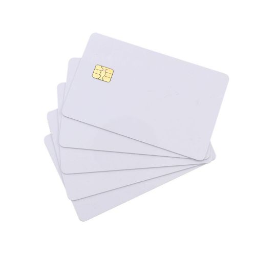 5 pcs iso pvc ic with sle4442 chip blank smart card contact ic card safety white for sale