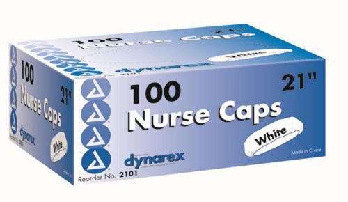 Surgical Caps White 21 Bx/100, White, Dynarex Corporation, MPN: 80