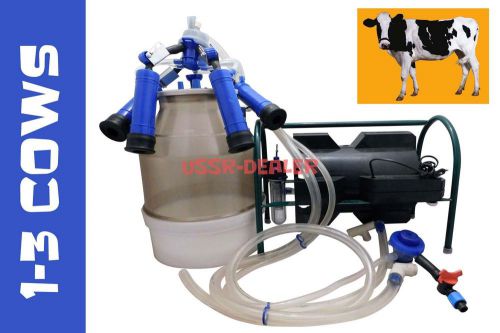 ELECTRIC MILKING MACHINE APPARAT UNIT 1-3 COWS BUCKET POLYCARBONATE 220V UK PLUG