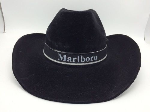 Vintage Black Marlboro Cowboy Hat Felt Marlboro