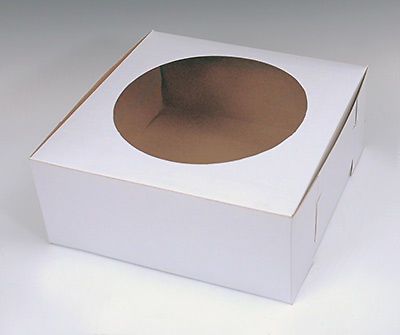 12&#034; x 12&#034; x 5&#034; White Bakery Box - With Window (100 Boxes)