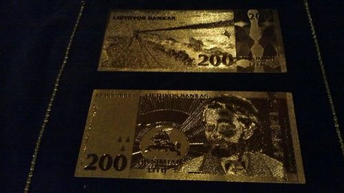 `NEW BEAUTIFUL REP.*LITHUANIA GOLD~BANKNOTE GREAT DETAIL FREE SHIPPING~NEW ITEM~