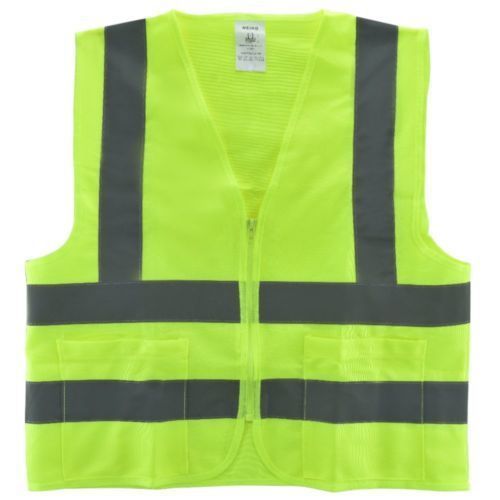 6 Pack Solid Mesh High Visibility Safety Vest, ANSI/ ISEA 107-2010 - L/XL