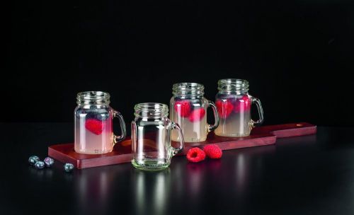Set of 6 Libbey 97124 Mini Handled Drinking Jar 4.75 oz w/ Signature Party Picks