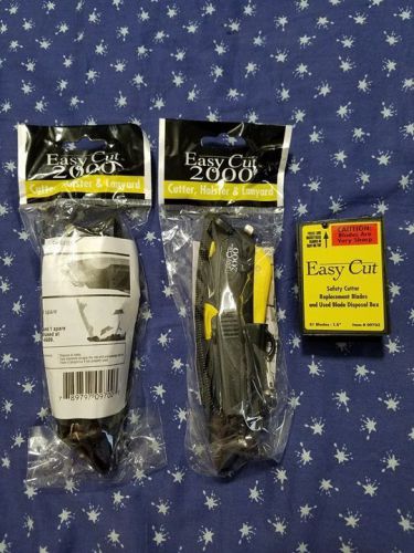 New Easycut2000 Safety Box Cutter(2pcs ) &amp; Blade Box w/ 26packs-79 Unused Blades