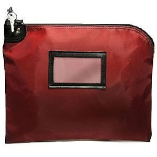 Banksupplies burgundy locking courier bag (hipaa) - 15w x 11h for sale