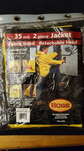 BOSS Yellow Rain Weathertight Lined Jacket Hood 3PR0202YL 35 Mil Mens X Large