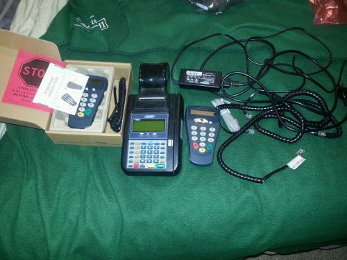 Hypercom T7 Plus Credit Card Reader Machine + cords + 2  P1300 with cords