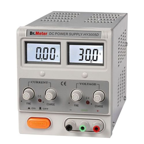 Dr.Meter HY3005D Variable Linear Single-Output DC Power Supply 0-30V @ 0-5A; ...