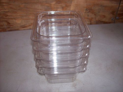 5 NEW CAMBO 1/6 BOWL CAMWEAR CLEAR ALMOST 6 X 5 INCH FOOD PAN PLASTIC