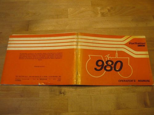 Fiat Trattori 980 DT Tractor Operators Manual ca. 1979 1st Edition 603.04.822R