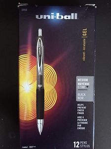 uni-ball Signo 207 Retractable Gel Pens Micro Point Black Ink 12-Pack (61255)
