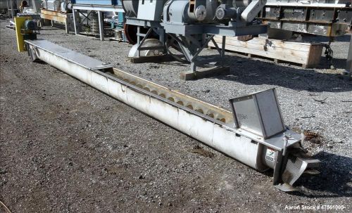 Used- conveyor engineering &amp; manufacturing horizontal screw conveyor, 316 stainl for sale