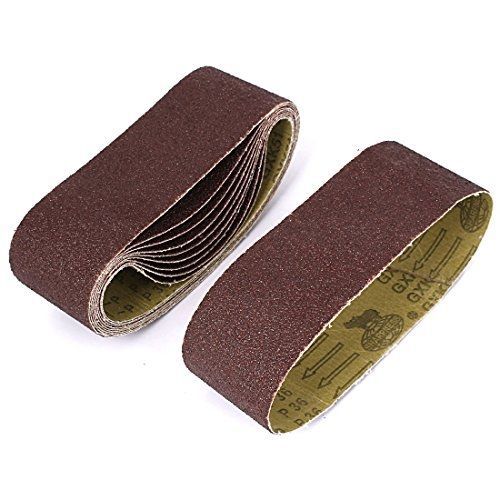 Uxcell woodworking 533mmx75mm 36 grit abrasive sanding belt sandpaper 10pcs for sale