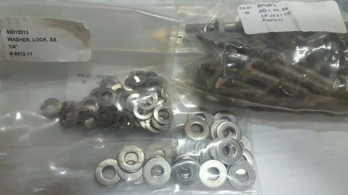 1/4-20 x1-1/2 hex bolt (36pcs) with flat washers and split lock washers for sale