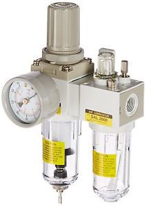 Pneumaticplus sau2010m-n02g mini two-unit compressed air filter regulator lub... for sale