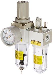 PneumaticPlus SAU2010M-N02G Mini Two-Unit Compressed Air Filter Regulator Lub...