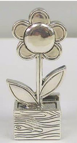 Silver Flower Card Holder for womwn desk gift office