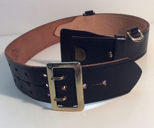 Jay-Pee Sam Browne Black Brass Size 30 NWOT Duty &amp; Uniform Belt Leather