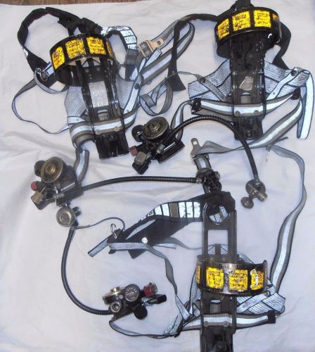 Lot of 3 msa air tank harness ultralite ii with regulator for parts (e5) for sale