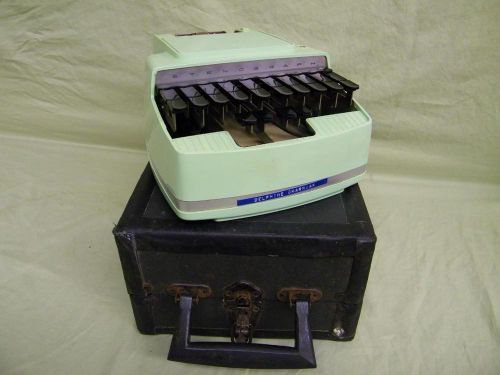 Vintage Seafoam Green STENOGRAPH Machine Reporter Standard Model w/ Case, Paper