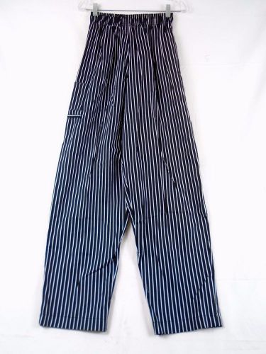 Univogue Unisex Black Stripe Executive Baggy Chef Pants X-Small #1844 223A