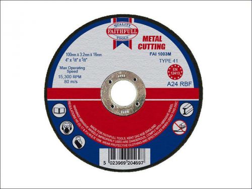 Faithfull - Cut Off Disc for Metal 100 x 3.2 x 16mm