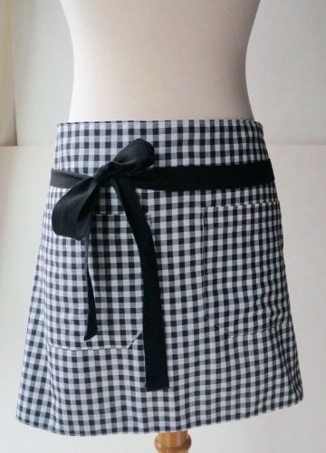 Black Gingham Waitress Apron Made in Brooklyn, NY, USA