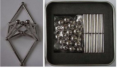 Set Neodymium Magnet Rods Spheres 36 Pcs Magnet Rods and 27 Pcs Magnet Spheres