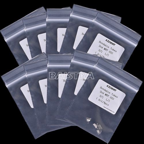 10X Dental Orthodontic Non-Convertible Bondable Tubes MBT 022 2nd Molar 4Pc/Kit