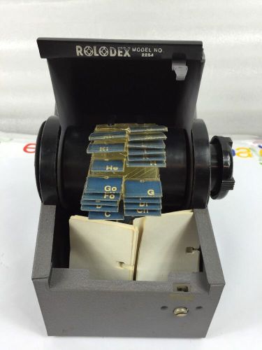 Vintage Rolodex 2254 Roll-Top Card File in Gray No Key