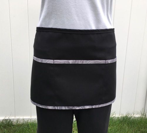 Black Trim Waitress waist apron 3 pocket restaurant Classyaprons Cafe