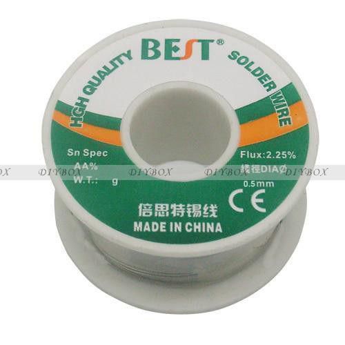 A roll of 0.5mm 100g Tin Lead Rosin Core Solder Soldering Wire