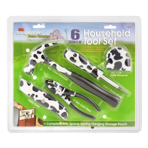 House hold tool set 6 pc. / complete with space saving hanging storage pouch for sale