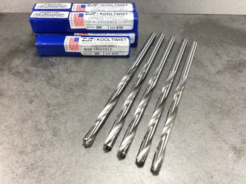 (5) kooltwist 9/32&#034; carbide tipped thru coolant fed twist drill 29002812 for sale