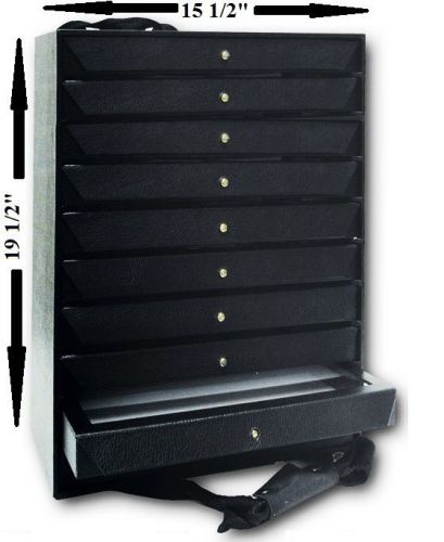 10 drawers jewelry storage jewelry organizer travelling jewelry case w/straps for sale