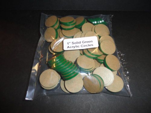 Acrylic circles- 1/8&#034; solid green plexiglass, 1&#034; diameter - 100pcs for sale