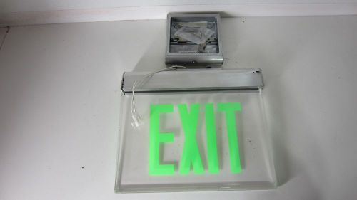Philips lightolier edgelit hanging exit sign green, clear ex series for sale