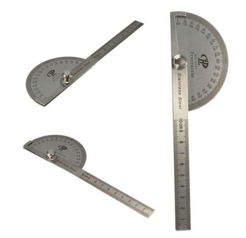 Stainless Steel 180 degree Protractor Angle Arm Rotary Measuring Ruler ll