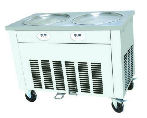 Double flat roll pan ice cream machine for sale