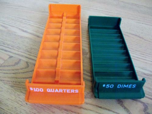 Coin roll trays major metalfab color-keyed plastic storage (mmf) quarters dimes for sale