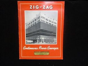 Vintage 1930s 40s Zig Zag Continuous Power Conveyor Catalog Images Illustrations