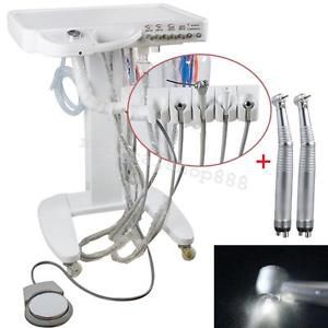 Dental Unit Delivery Mobile Cart no compressor+ 2pcs LED high speed handpiece 4H