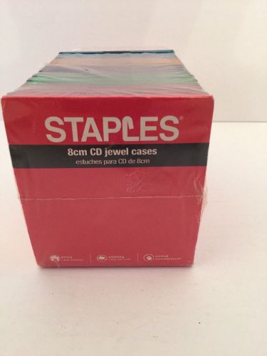 STAPLES MINI CD JEWEL CASES 8 CM MINI CDS AND BUSINESS CARD CDS MULTI COLOR NEW!