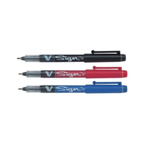 Pilot VSignPen SW-VSP Black, Blue and Red Medium Liquid Ink Marker Pens (3pcs)