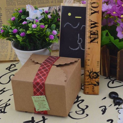 9x9x6cm Kraft Paper Lace Style Gift Boxes Candy Chocolate Wedding Party Gift Box